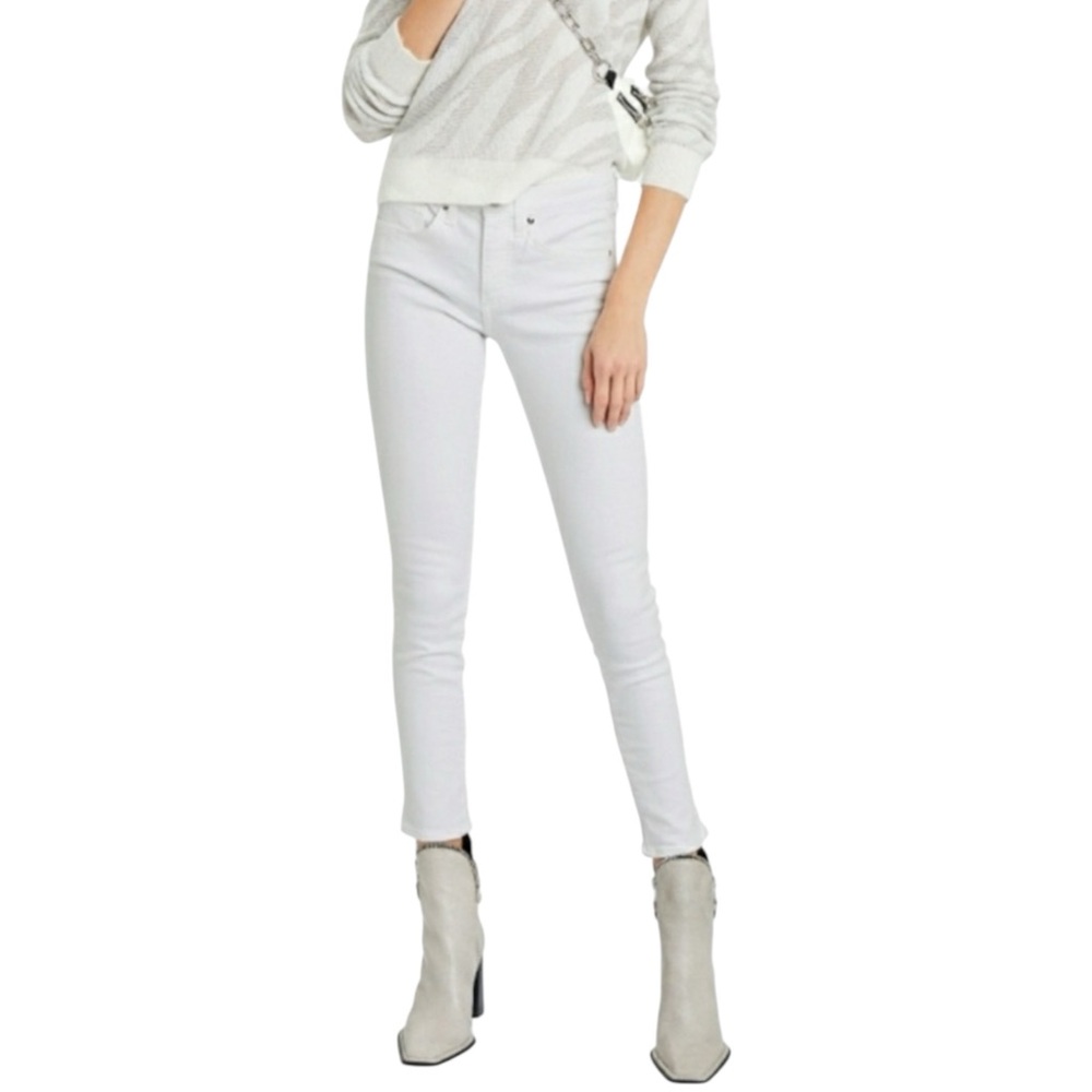 VERONICA BEARD Brooke 8.5" Mid-Rise Skinny Leg Jeans in White Size 26 -- SUMMER!